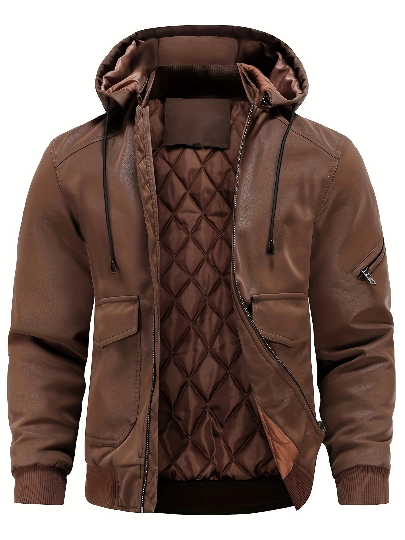 Veste d'hiver en cuir PU - coupe-vent pour hommes - Projet Paris - Style moderne et robuste