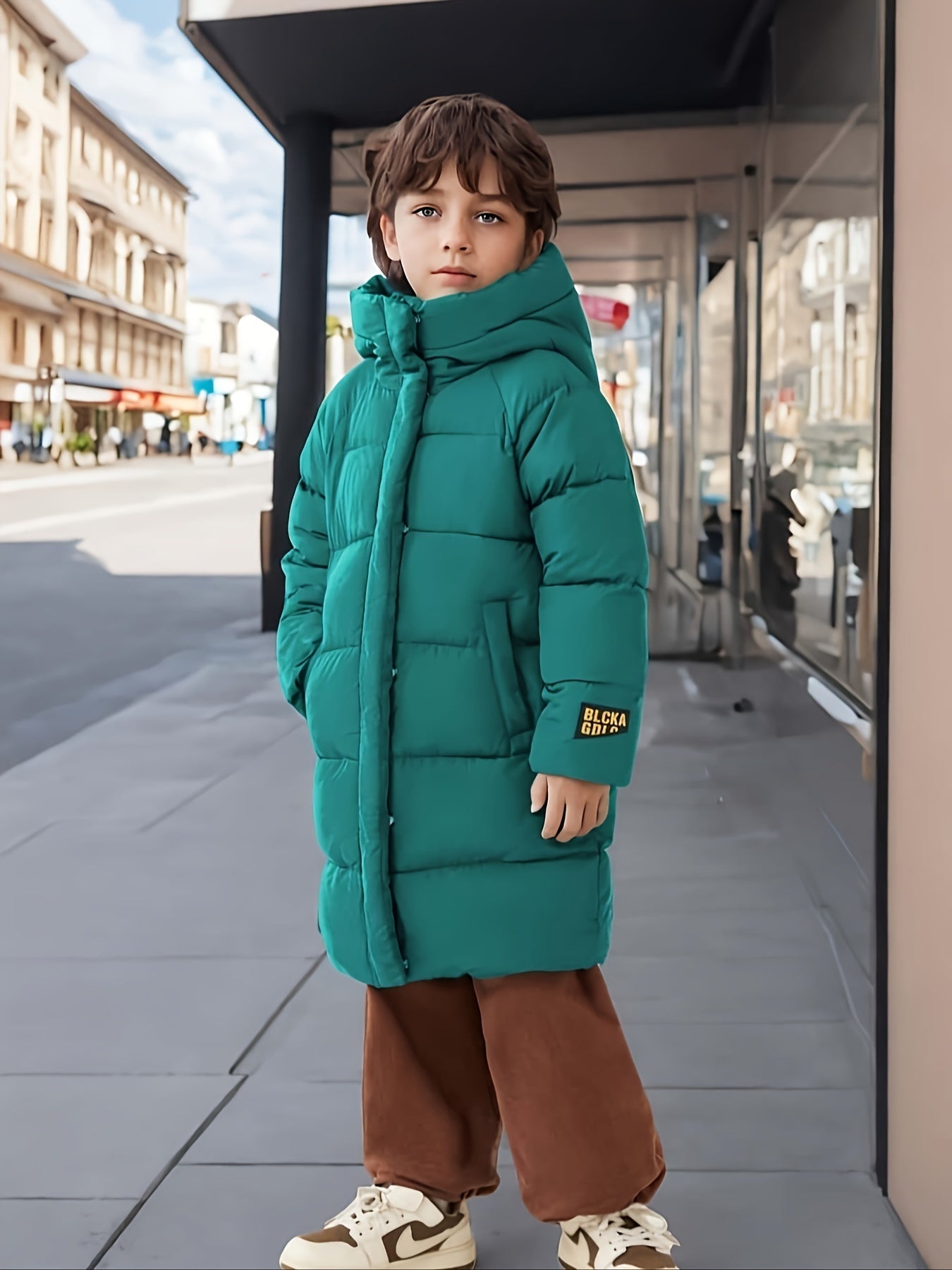 Veste mi-longue à fermeture éclair pour garçons