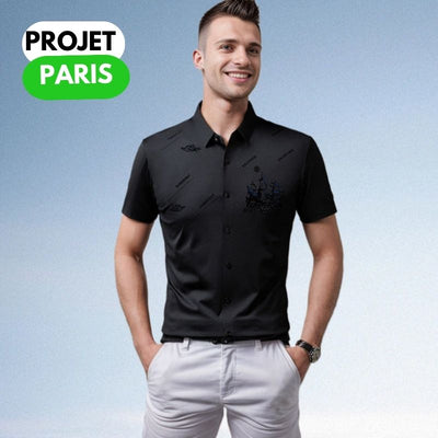 Polo à manches courtes - Élégance décontractée - Projet Paris - Parfait pour un look casual chic tout en restant confortable - Tissu en coton de qualité et coupe classique