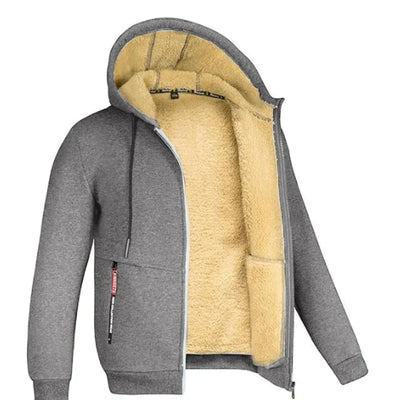 TOMMY - Sweat à Capuche Zippé en Fleece avec Laines de Mouton