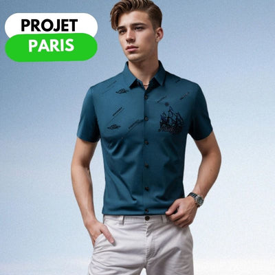 Polo à manches courtes - Élégance décontractée - Projet Paris - Parfait pour un look casual chic tout en restant confortable - Tissu en coton de qualité et coupe classique