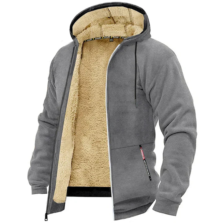 TOMMY - Sweat à Capuche Zippé en Fleece avec Laines de Mouton