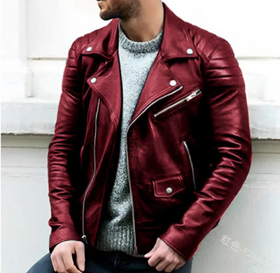 Veste en cuir - pour hommes - Projet Paris - Style biker - Résistante et tendance