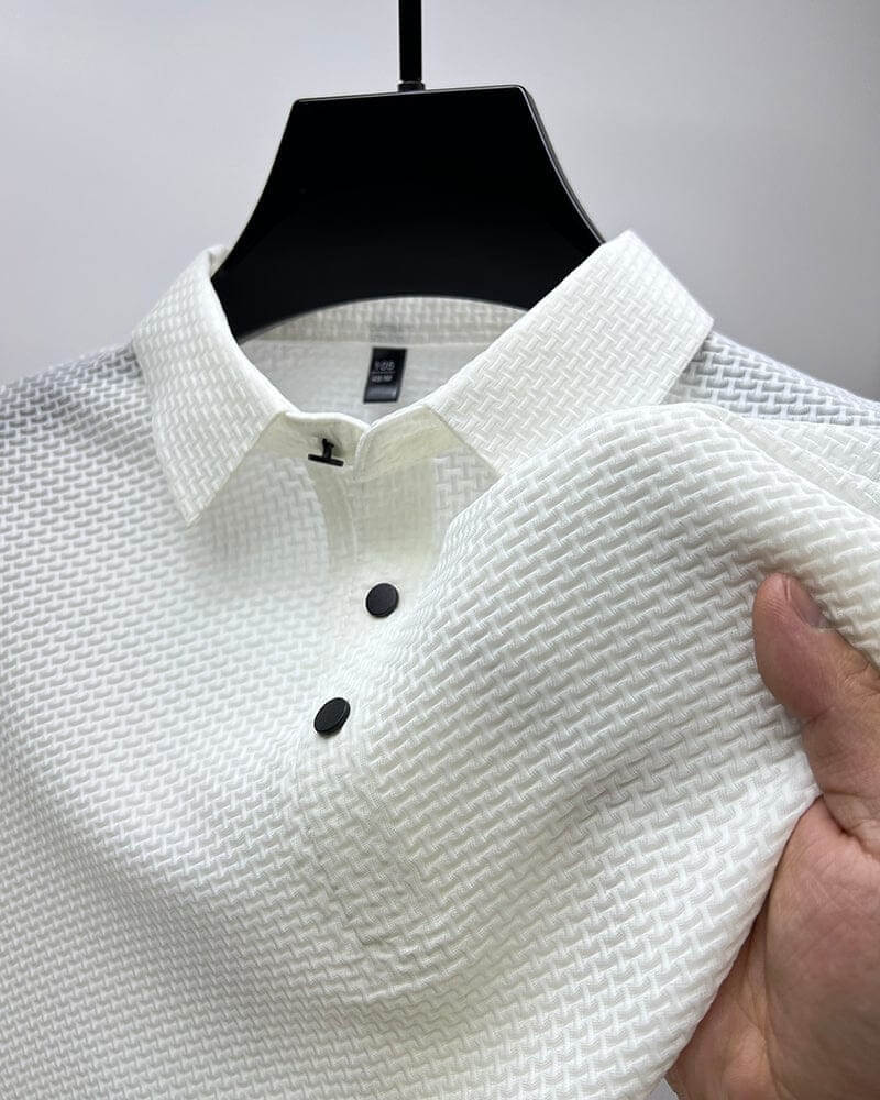 Polo homme de luxe - Élégance intemporelle - Projet Paris - Confort haut de gamme et style raffiné - Tissu respirant et coupe ajustée