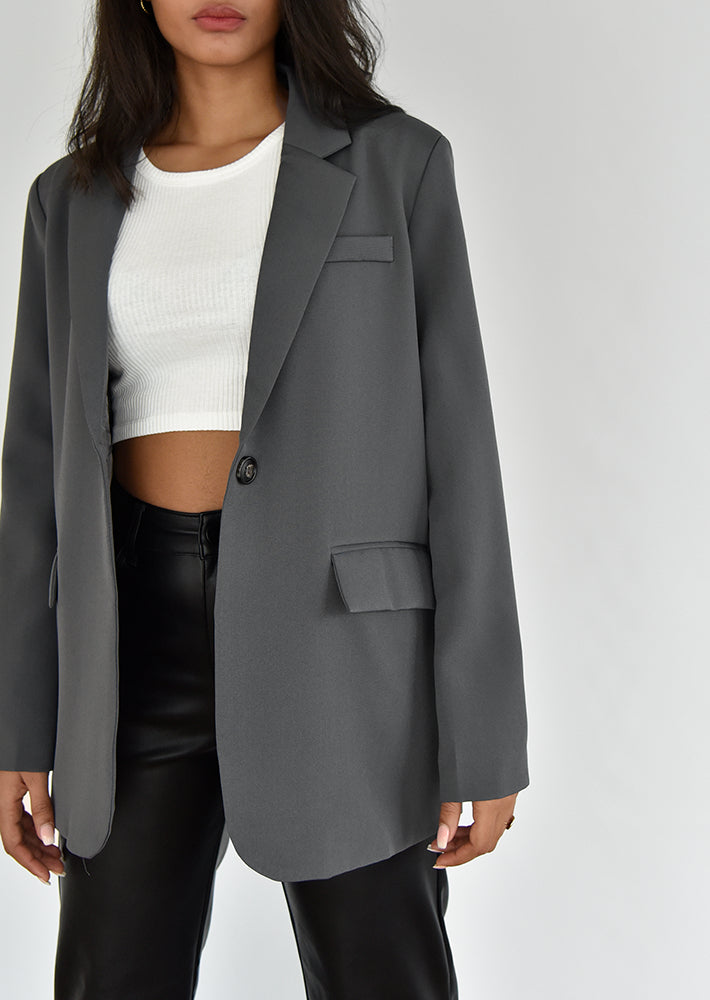 Blazer oversize gris