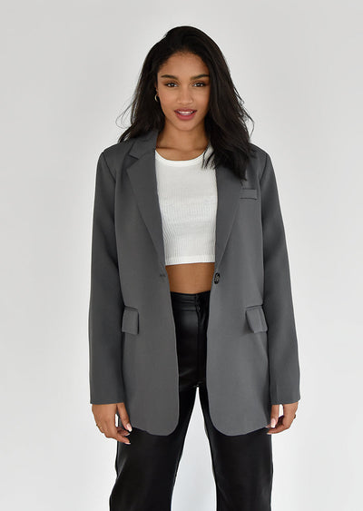 Blazer oversize gris