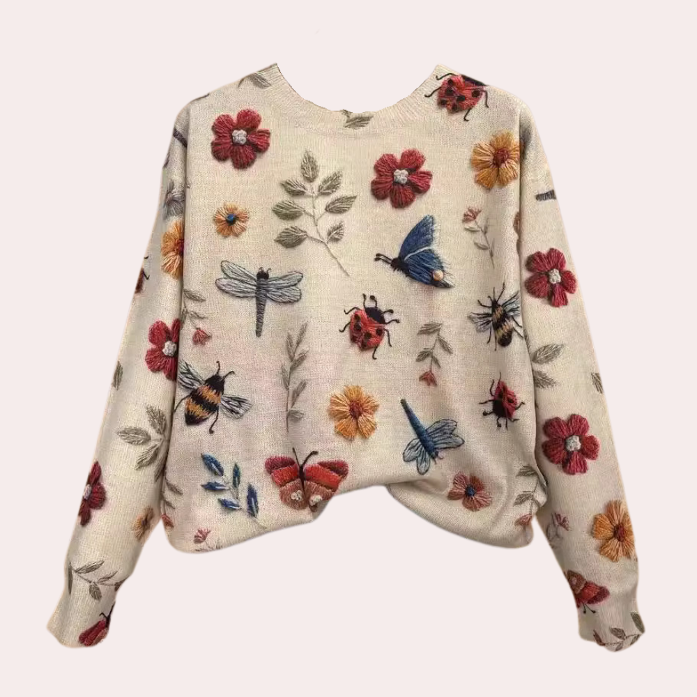 Amira - Pull Élégant à Motifs Floraux pour Femmes