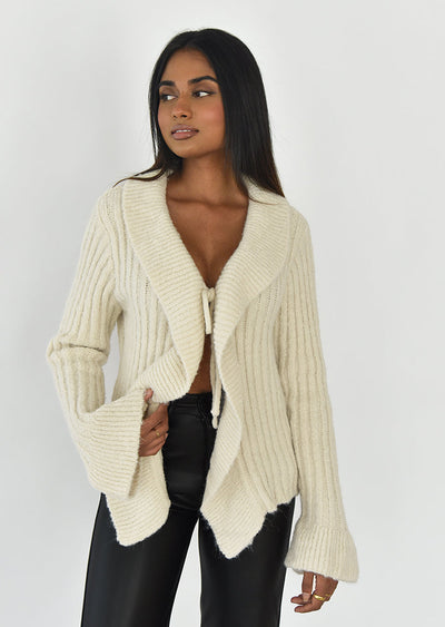 Cardigan en maille volants