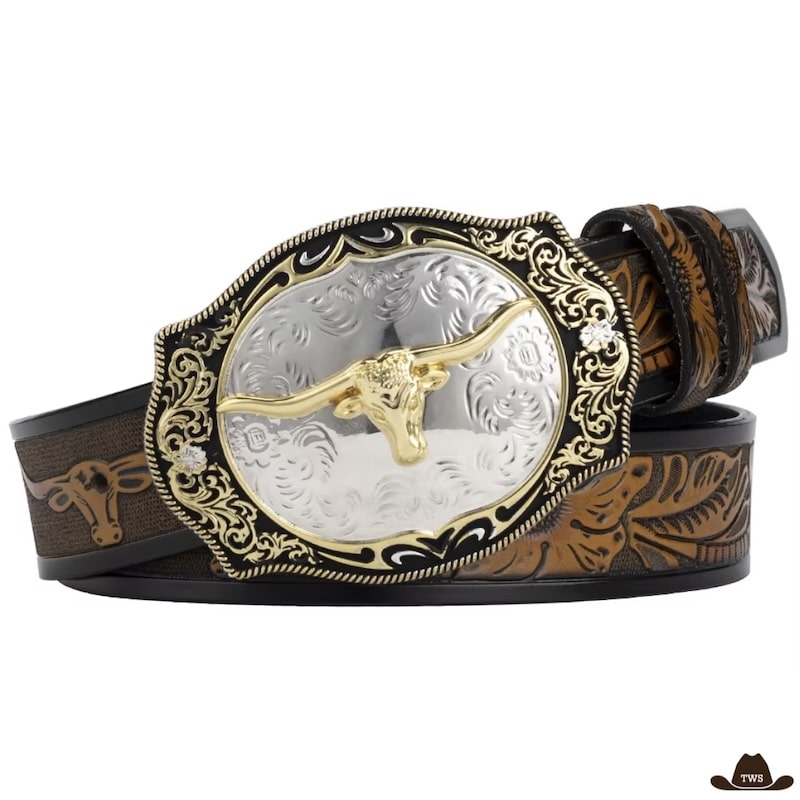 Ceinture en Cuir Grande Taille Avec Boucle Cowboy