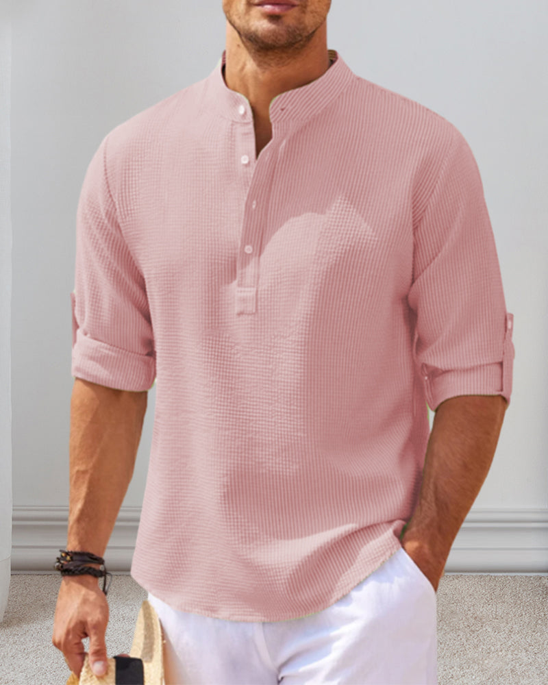 Chemise casual unie pour hommes - Moderne - Projet Paris - Confortable et polyvalente