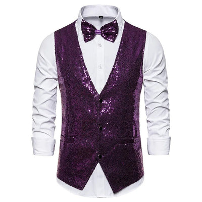 Gilet à paillettes pour hommes - Gilet Glam  -Projet Paris - Parfait pour les fêtes - Idéal pour les soirées