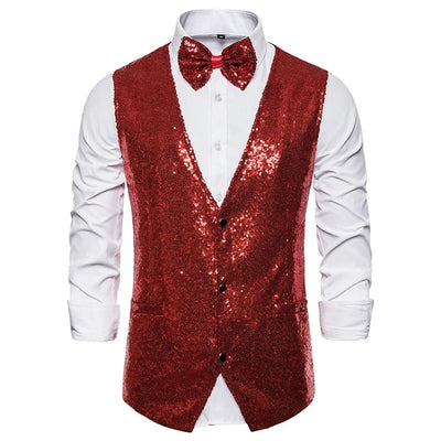 Gilet à paillettes pour hommes - Gilet Glam  -Projet Paris - Parfait pour les fêtes - Idéal pour les soirées