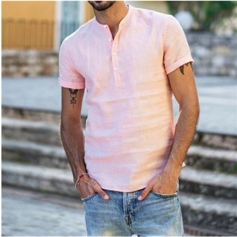 Chemise en lin Leon - Une blouse élégante et décontractée pour hommes - Projet Paris - Confort et fraîcheur - Parfaite pour les journées ensoleillées