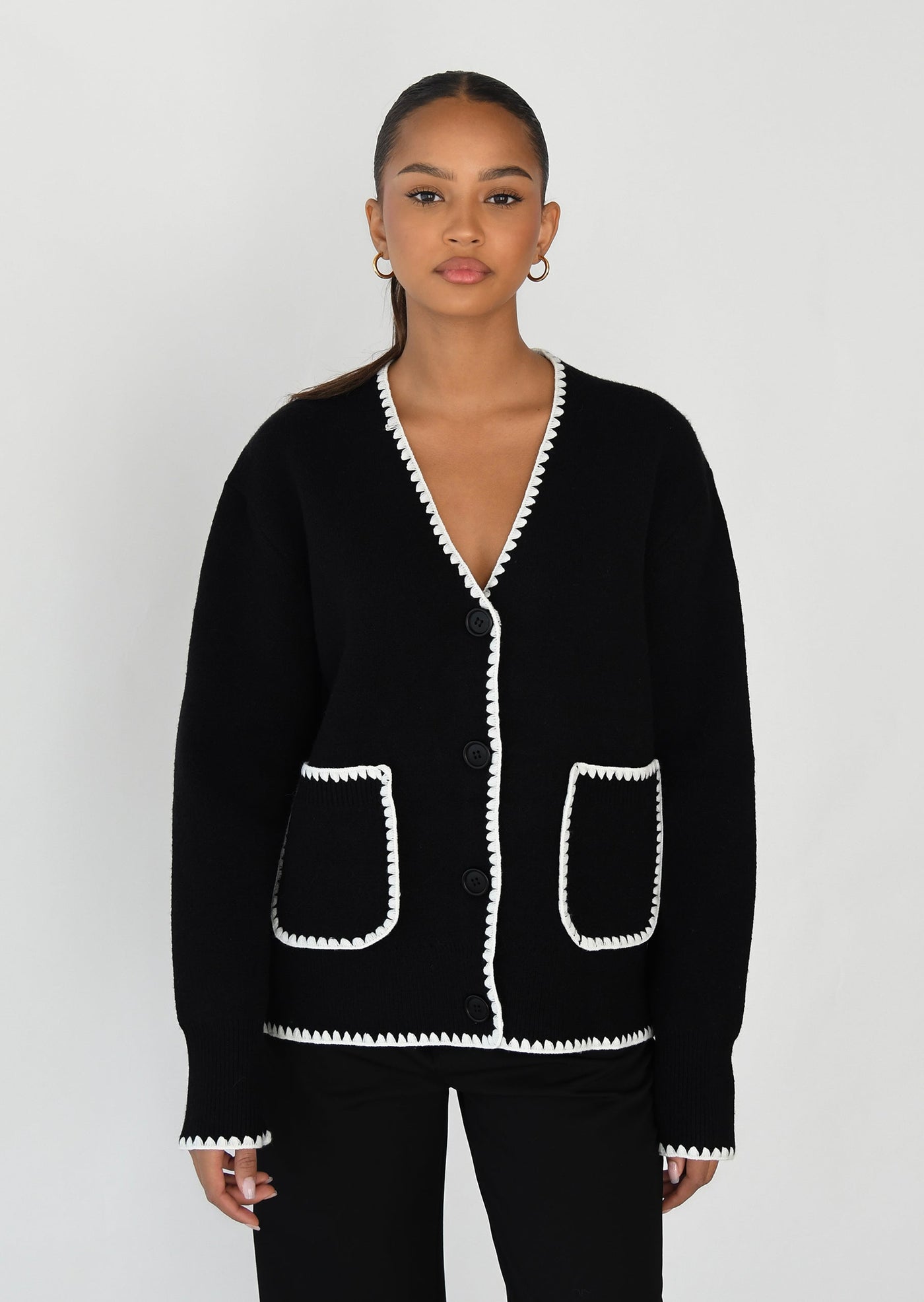 Cardigan à surpiqûres