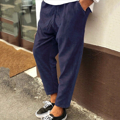 Pantalon en velours côtelé décontracté -  pour hommes - Coupe ample - Style casual - Confort optimal