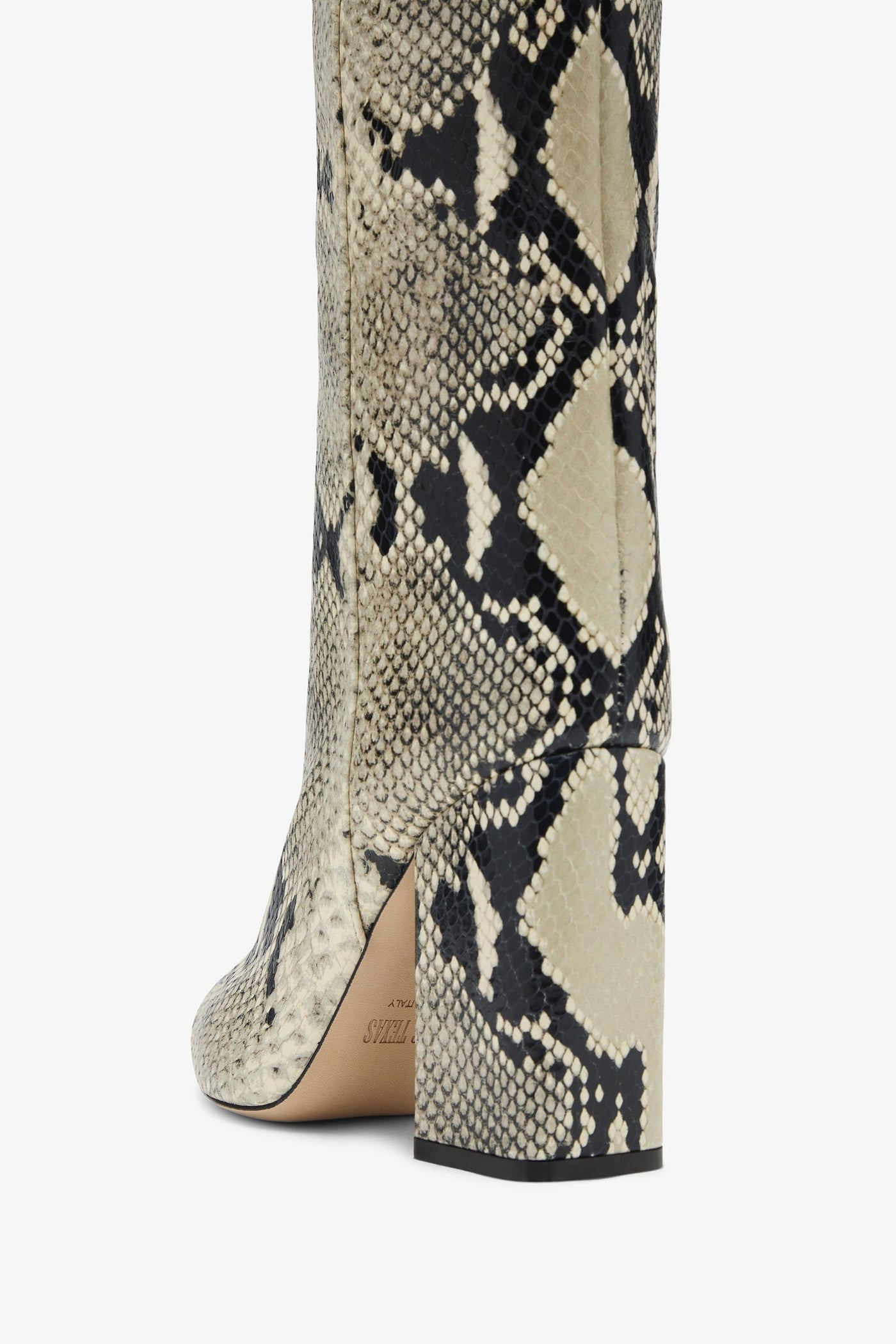 Printed phyton leather boots