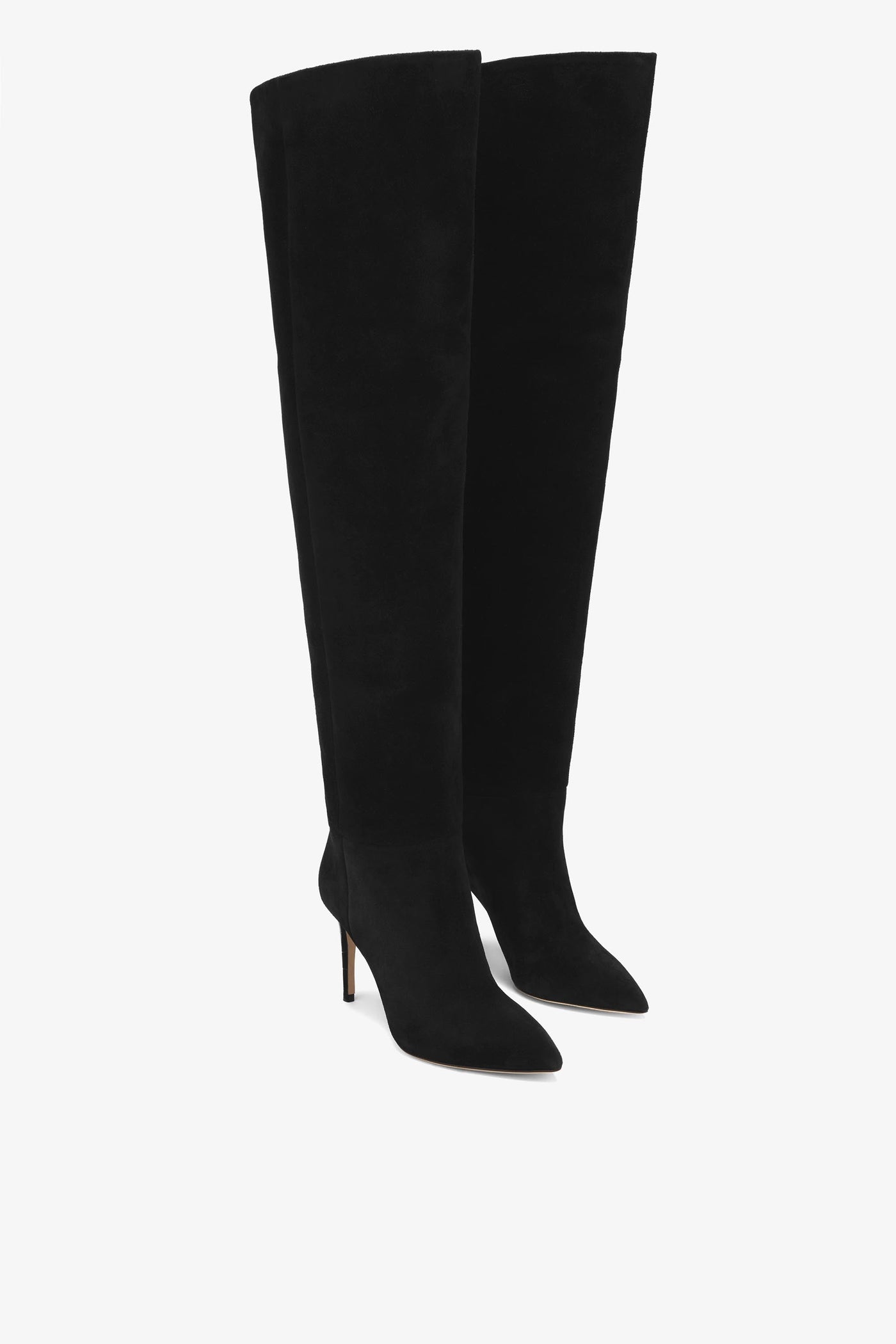 Black calf suede heel 85 over the knee boots