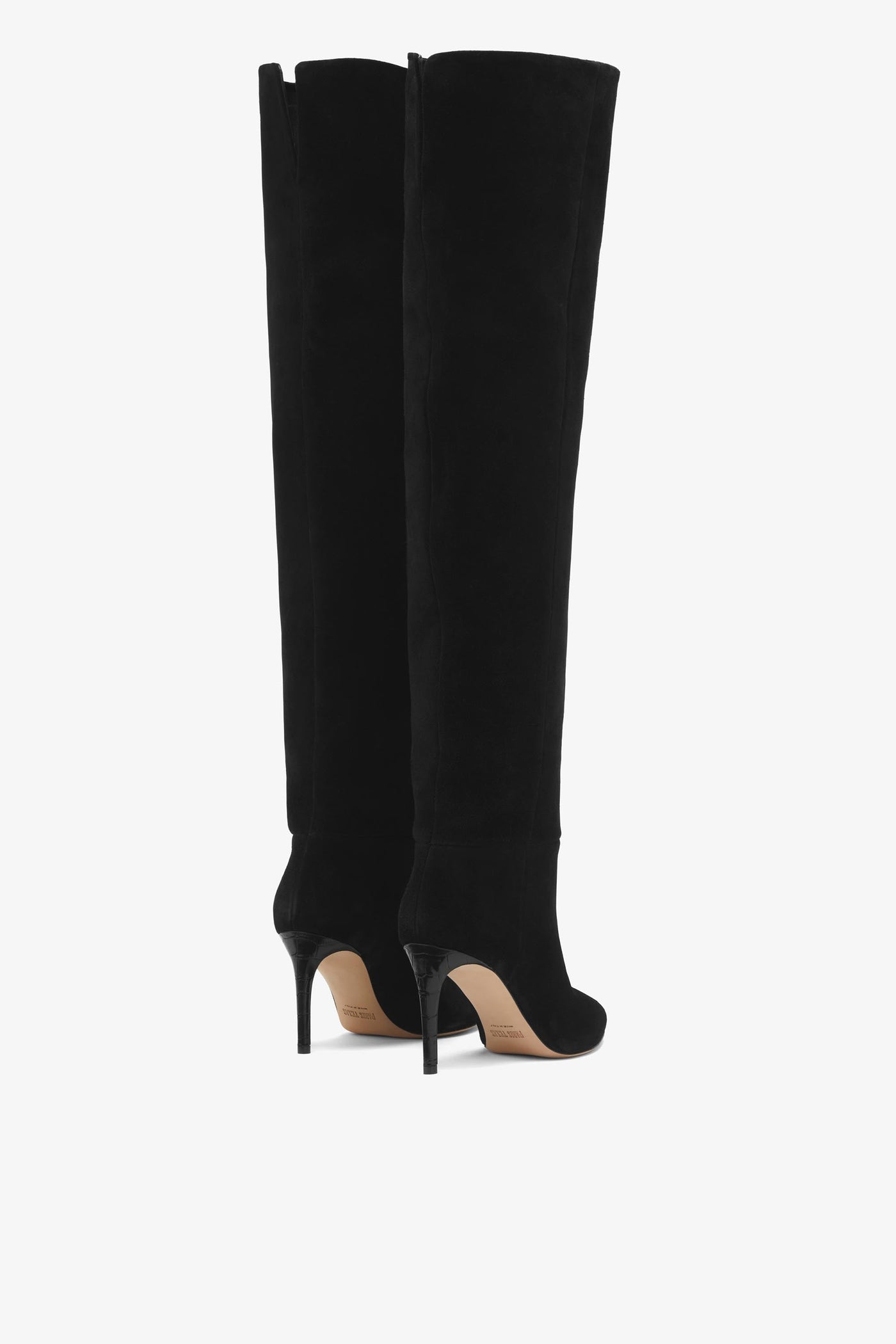 Black calf suede heel 85 over the knee boots