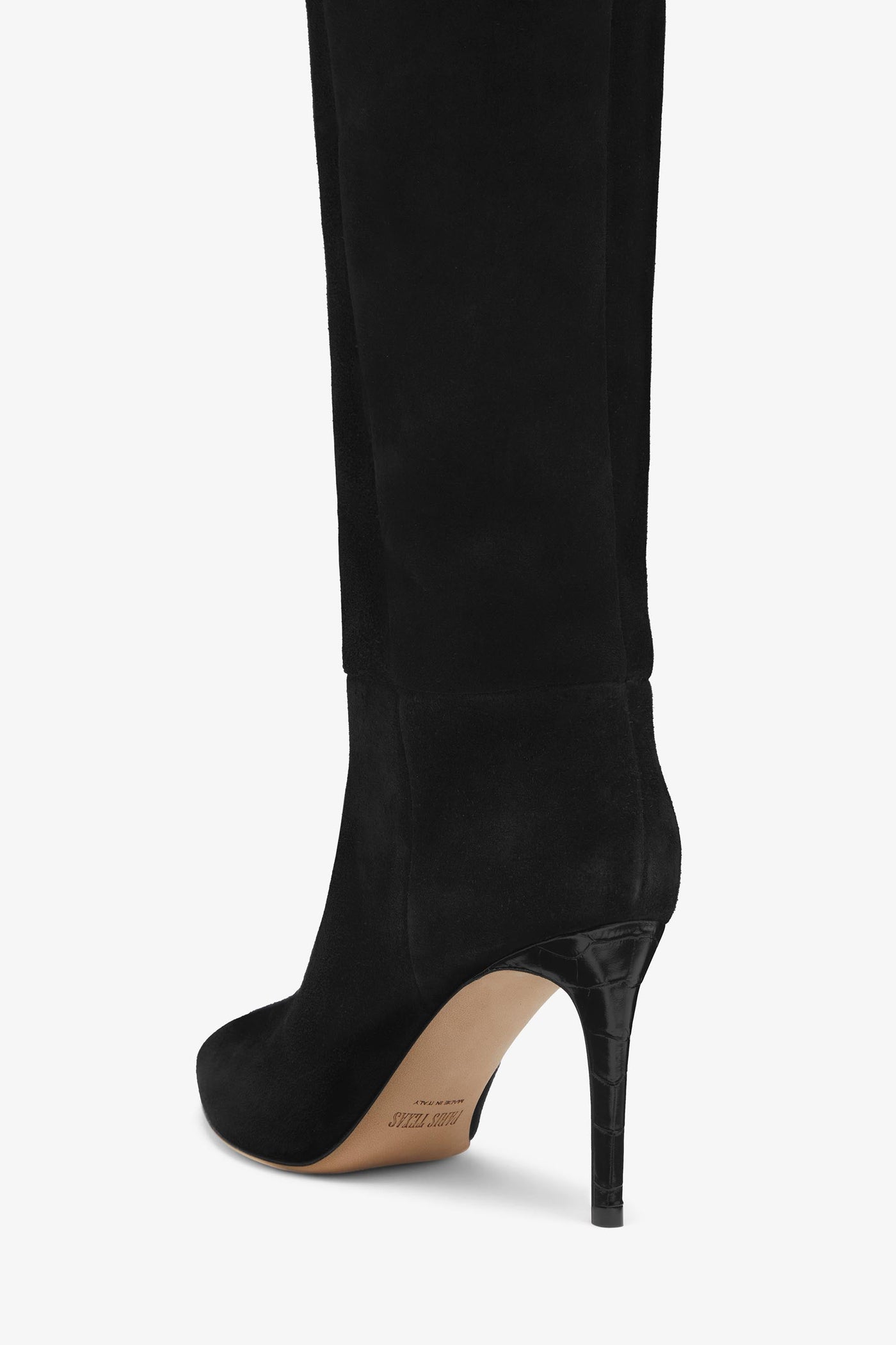 Black calf suede heel 85 over the knee boots