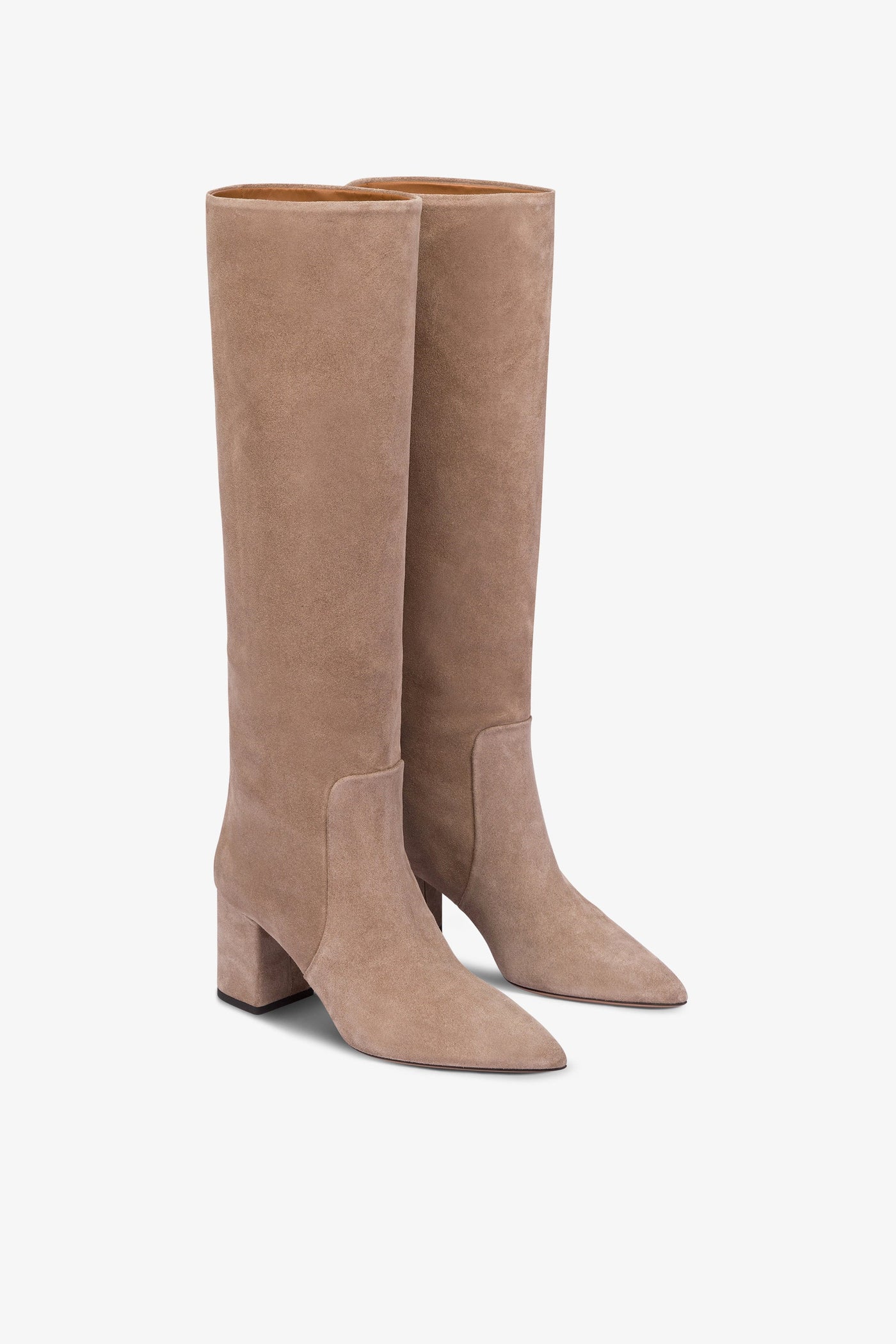 Knee-high boots in soft koala suede leather