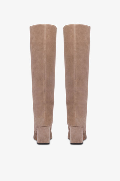 Knee-high boots in soft koala suede leather