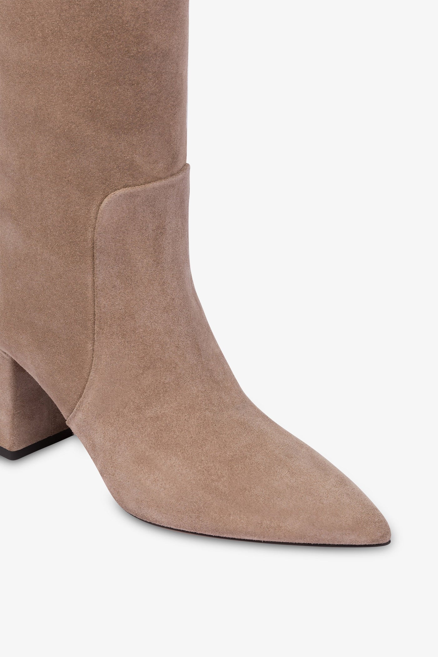 Knee-high boots in soft koala suede leather