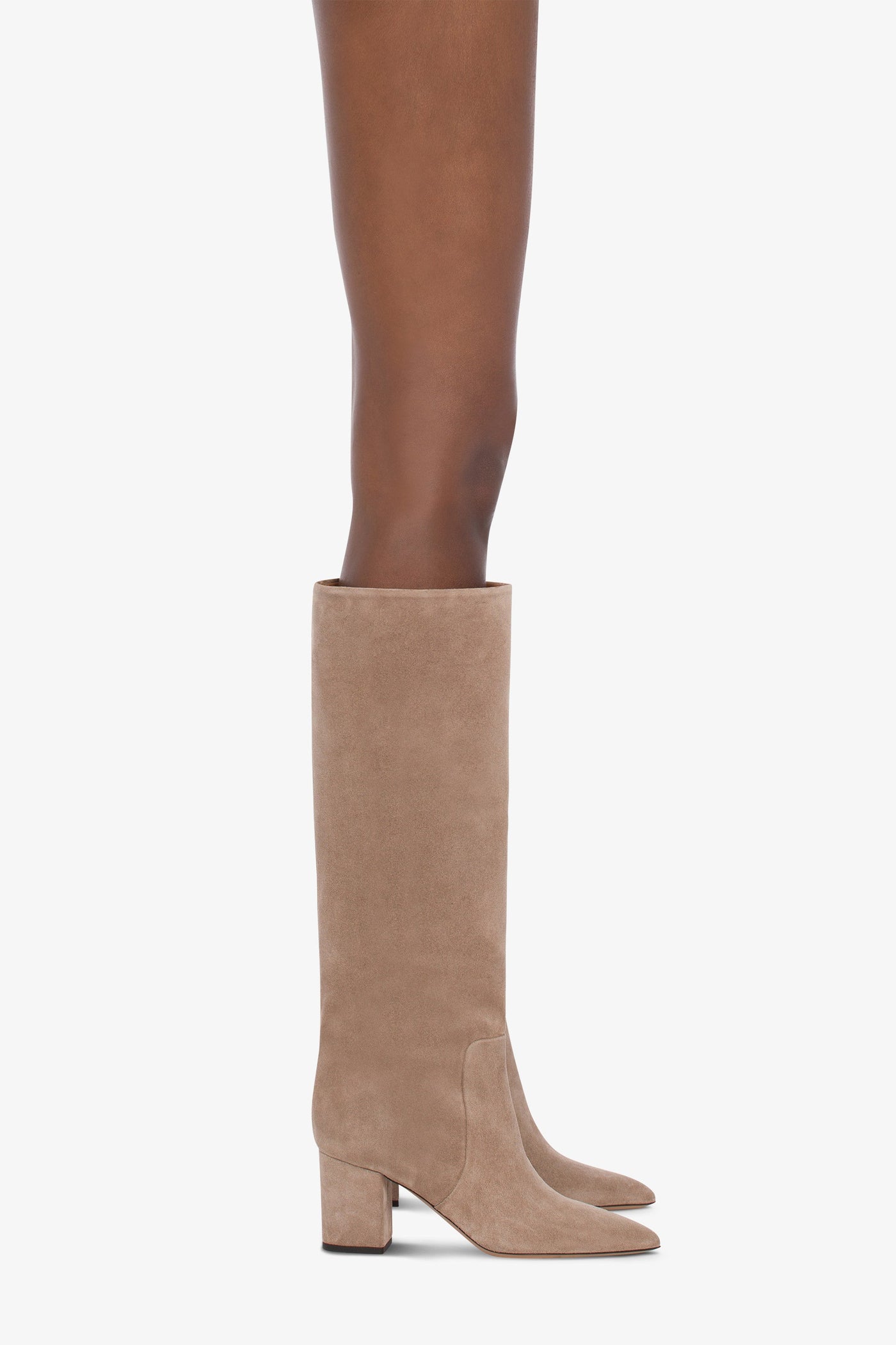 Knee-high boots in soft koala suede leather