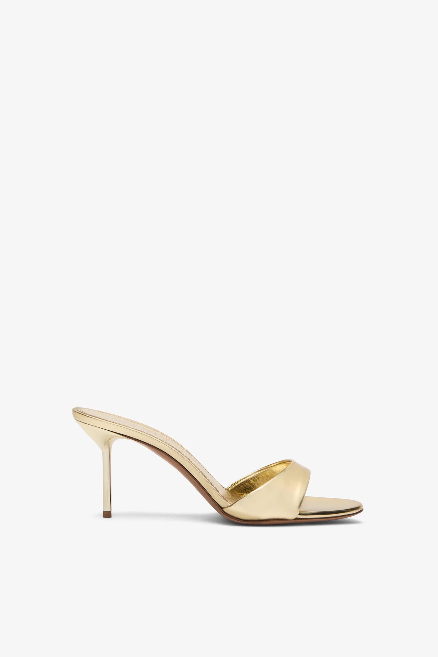 Gold mirrored leather mule