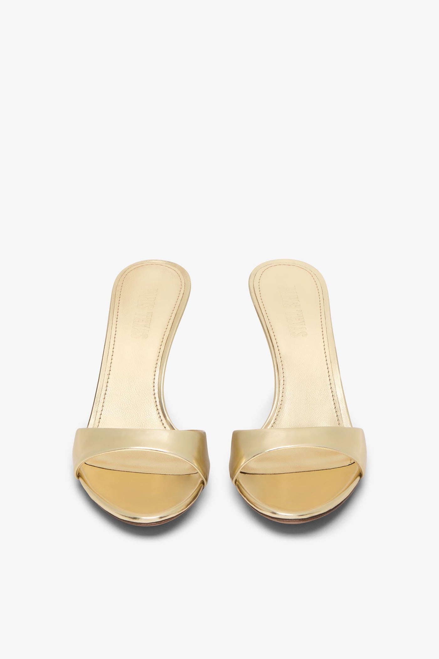 Gold mirrored leather mule