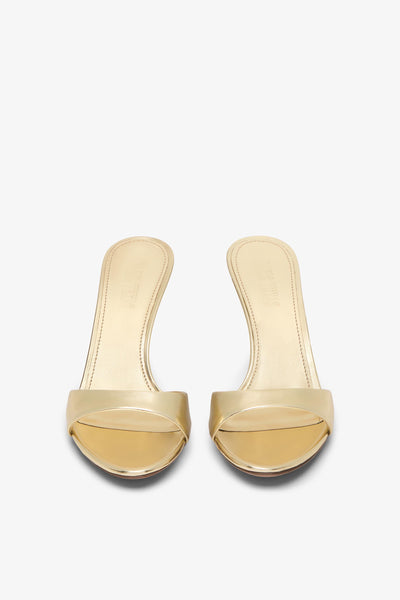 Gold mirrored leather mule