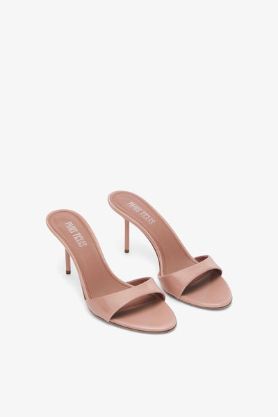 Dark blush patent leather mule