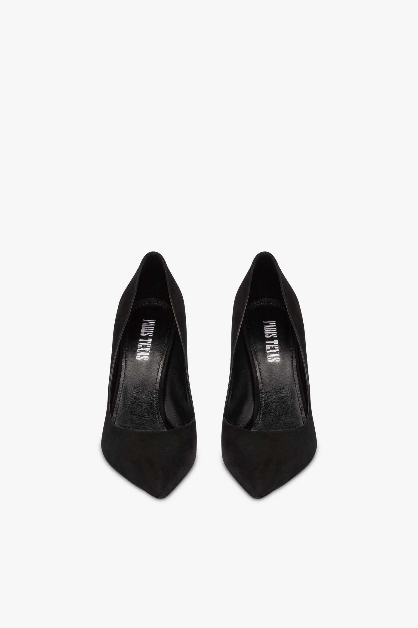 Pointed pumps in soft black suede leather