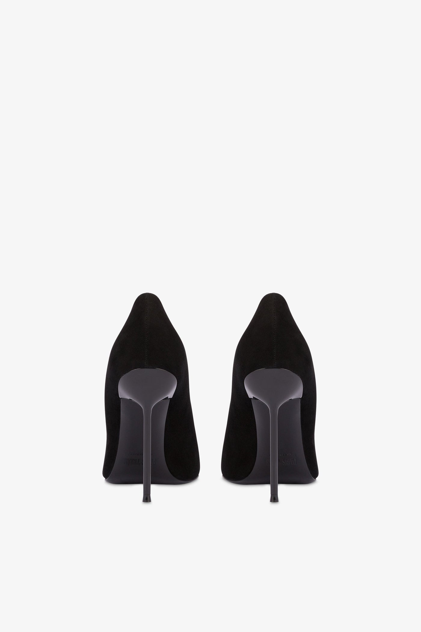 Pointed pumps in soft black suede leather