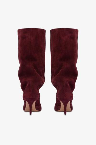 Mid-calf boots in soft Kenya suede leather