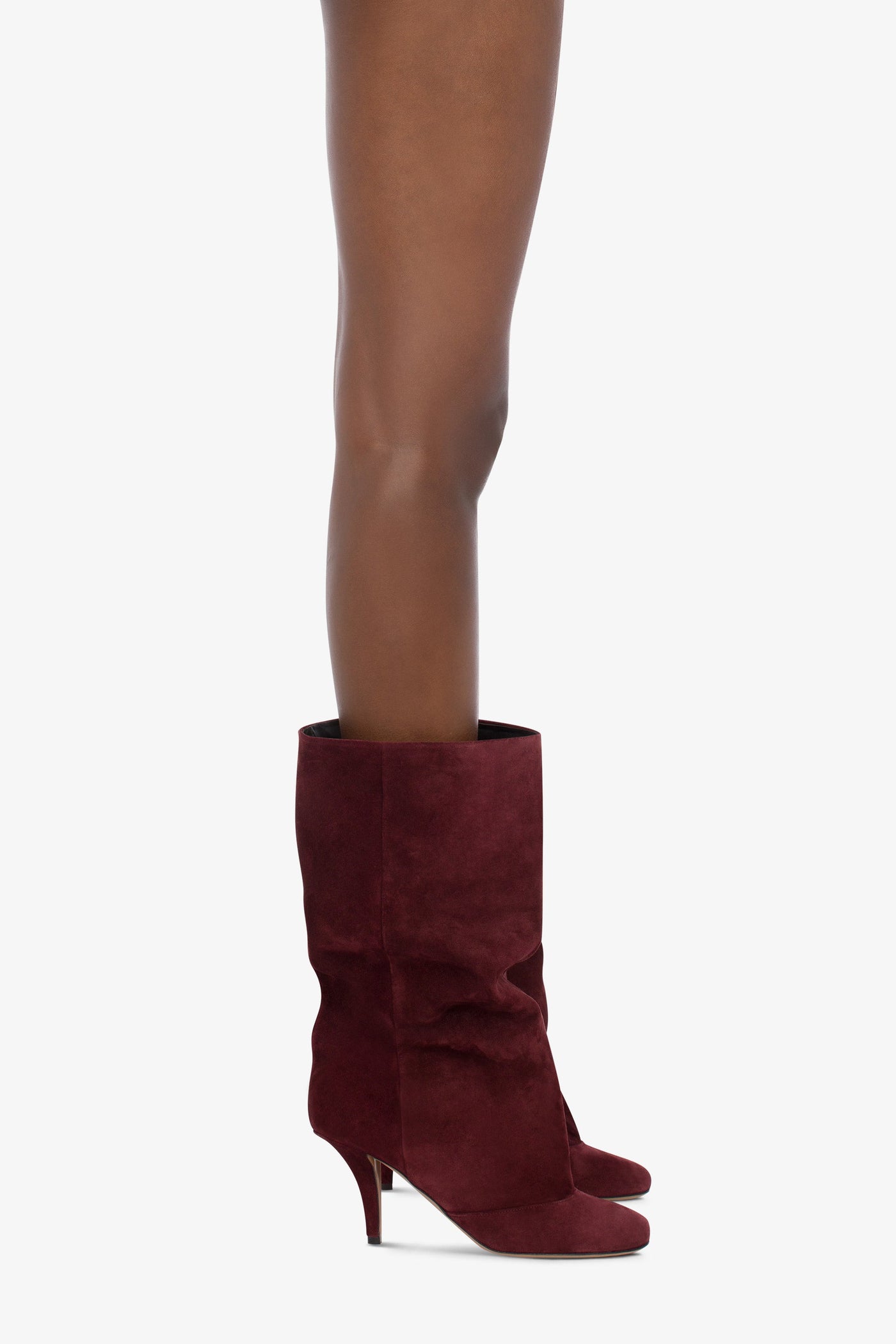 Mid-calf boots in soft Kenya suede leather