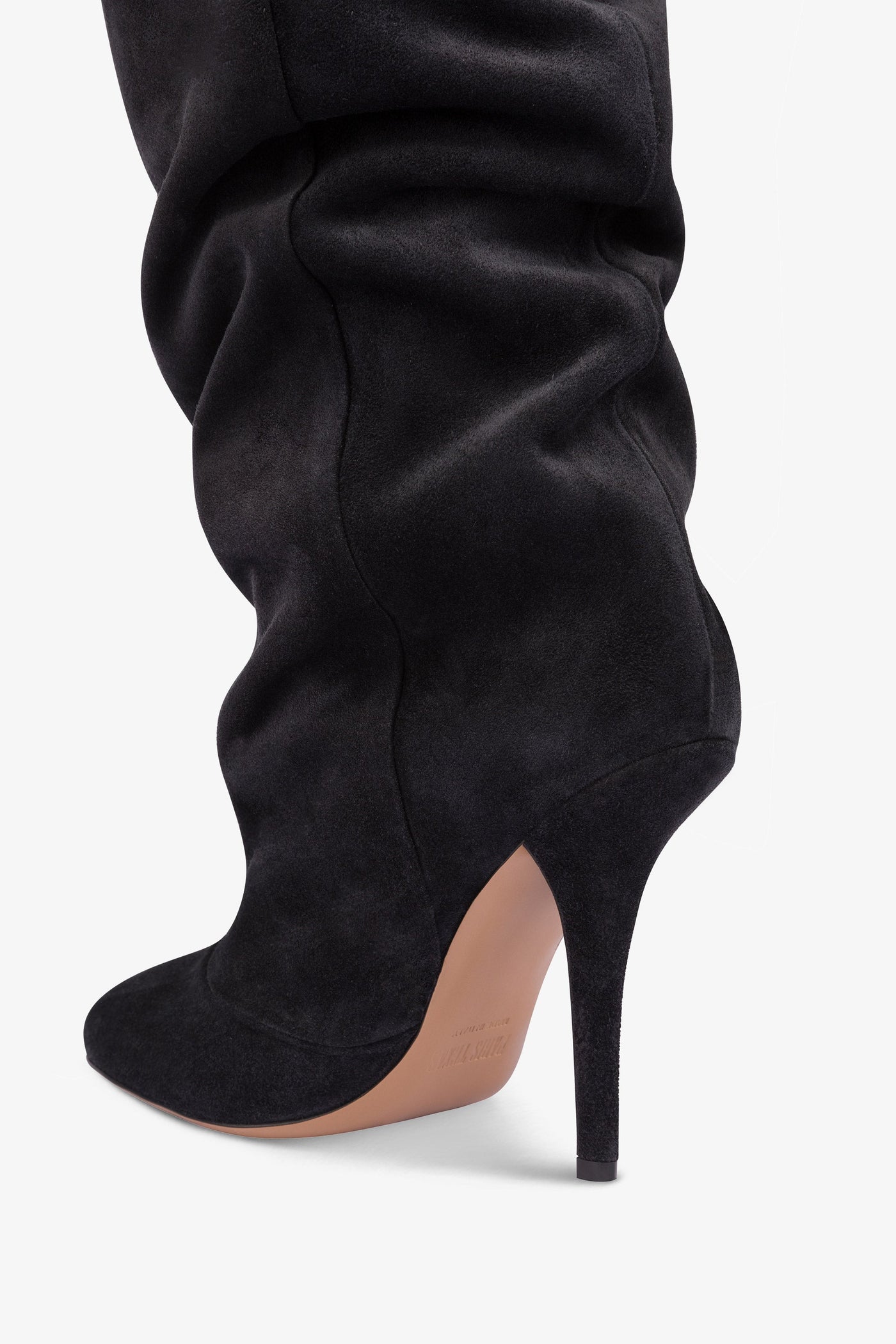 Knee-high boots in soft off-black suede leather