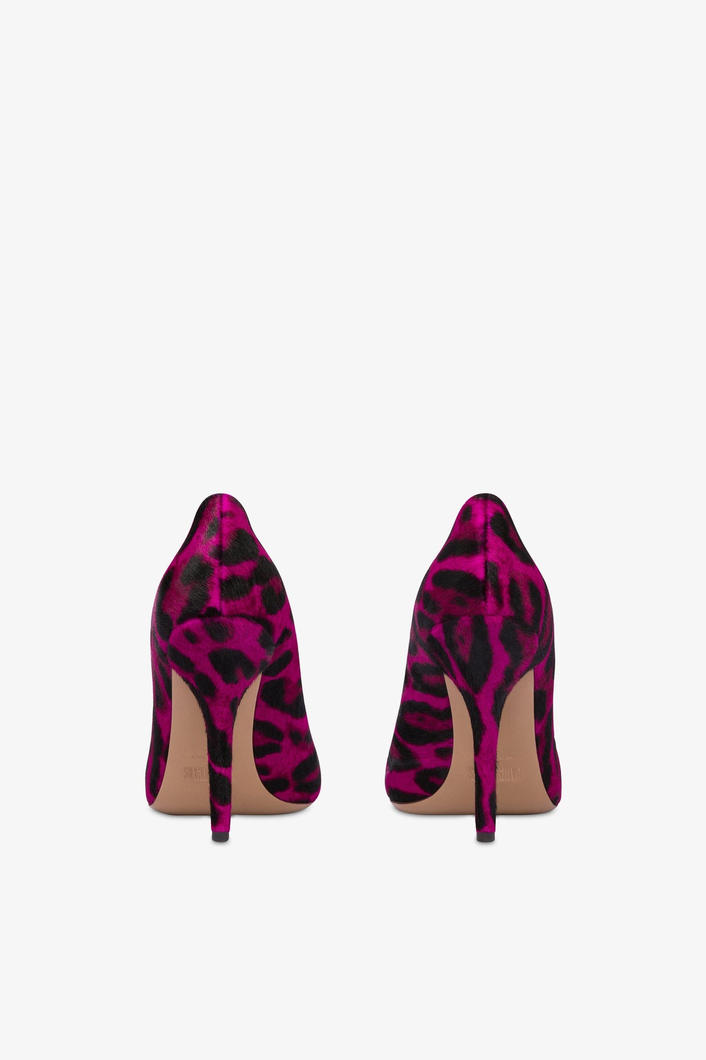 Pumps in fuchsia leopard-print cowhide