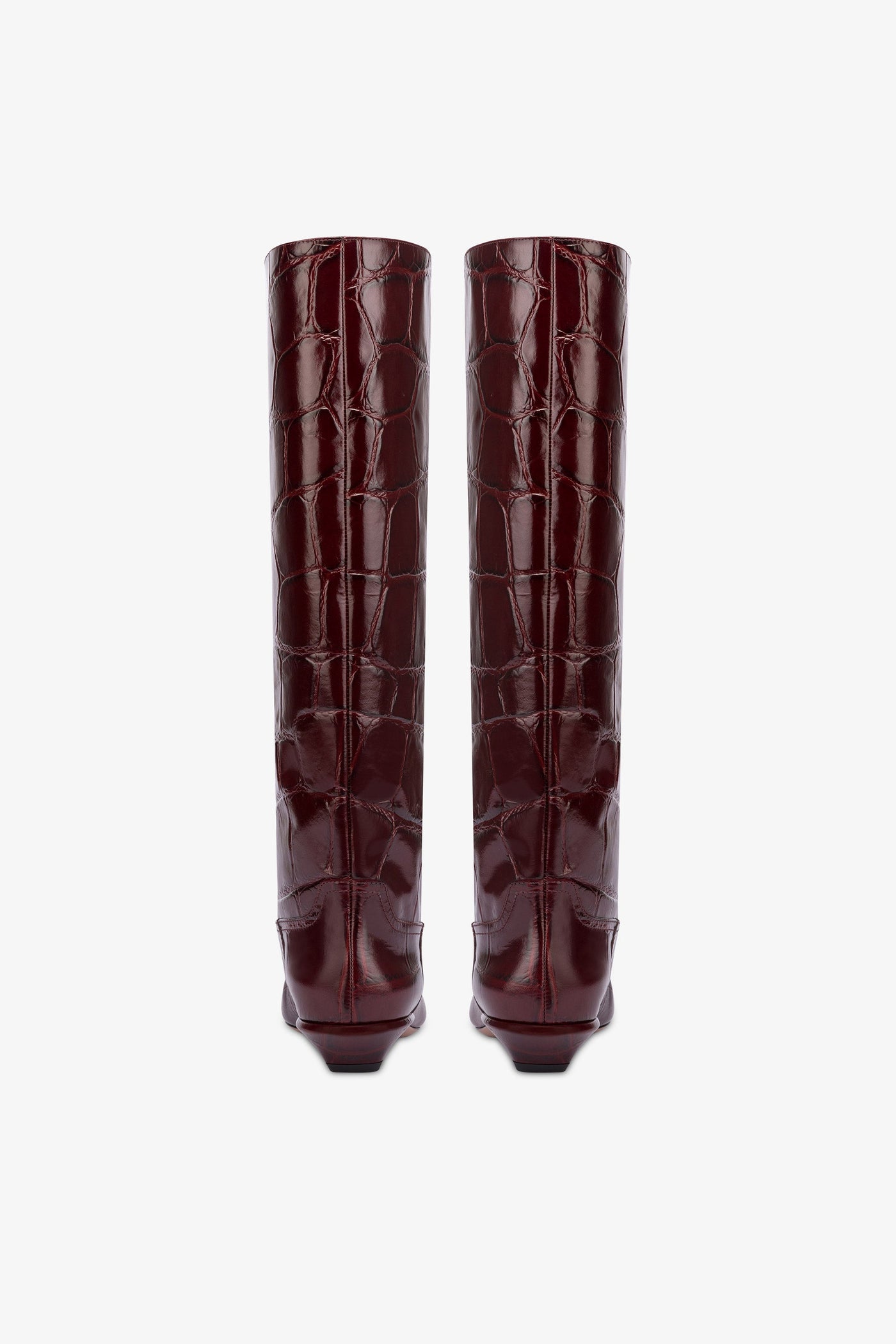 Knee-high boots in hevea maxi croco-embossed leather