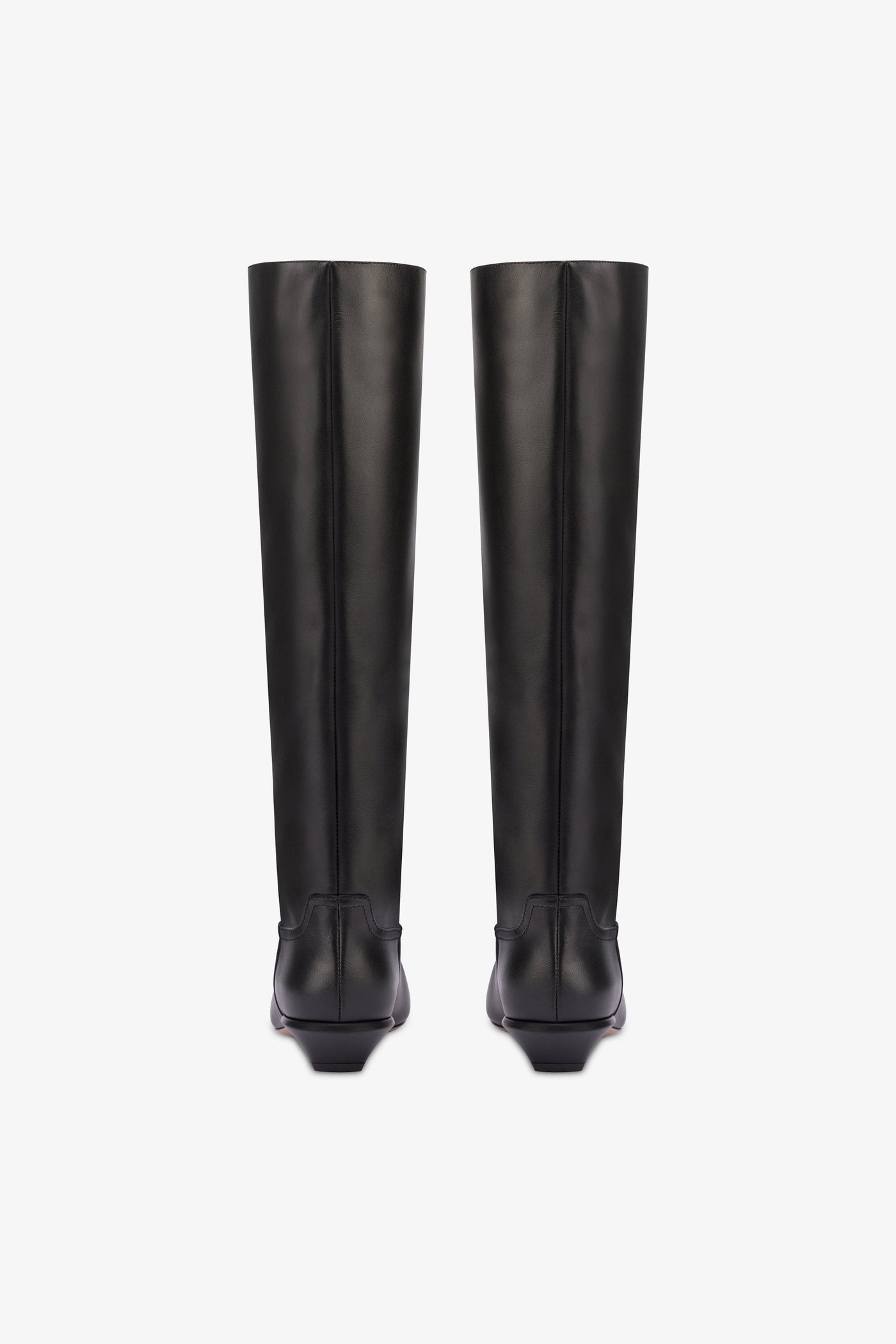 Knee-high boots in smooth black leather