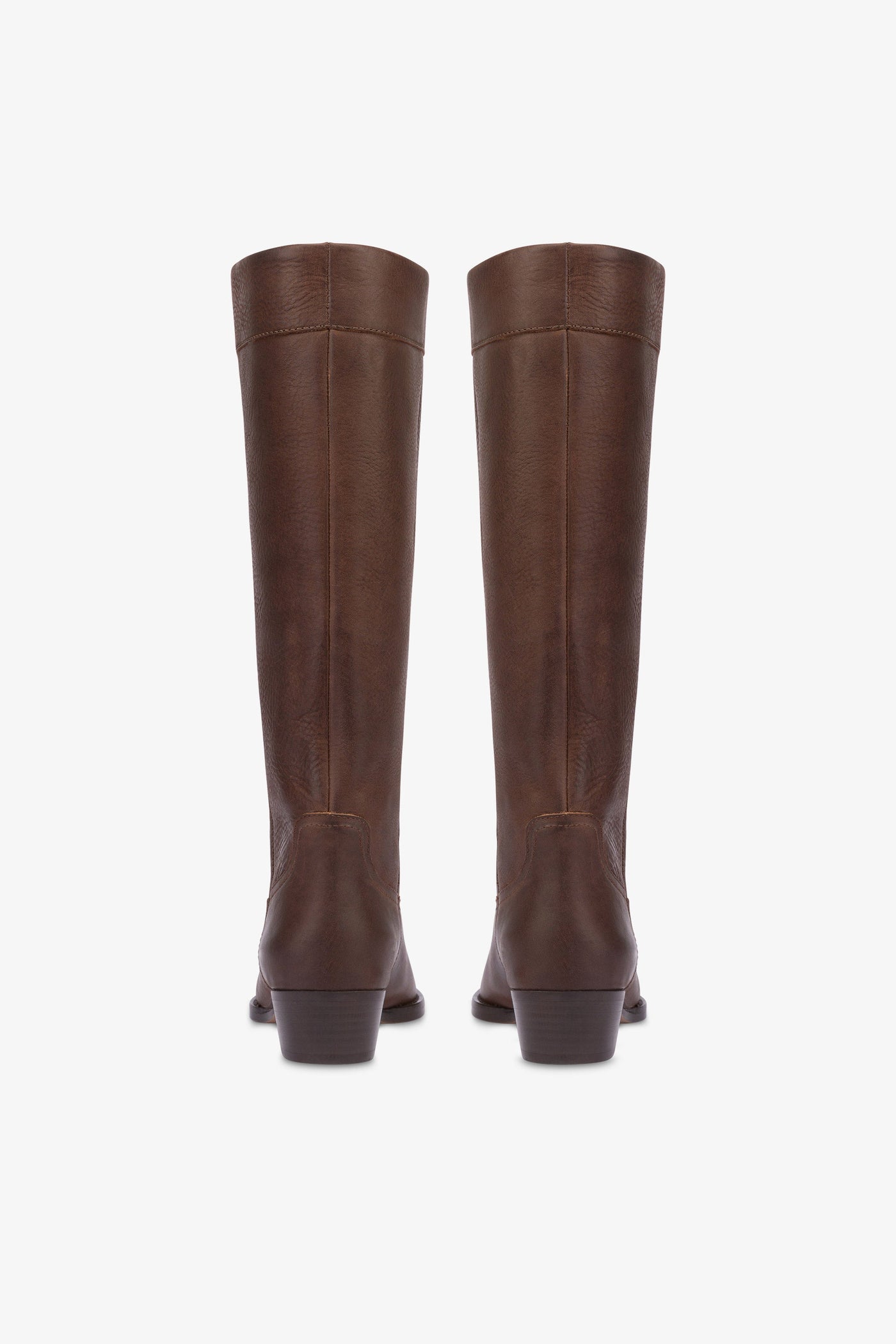 Calf-length boots in soft mulberry pebble leather