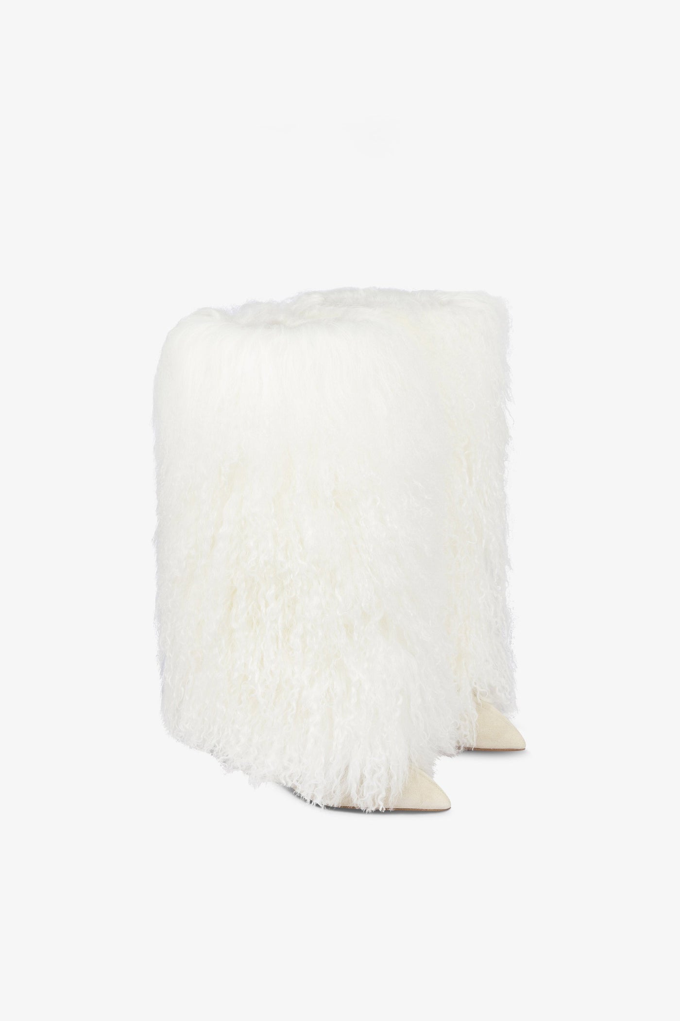 Boots in white faux fur