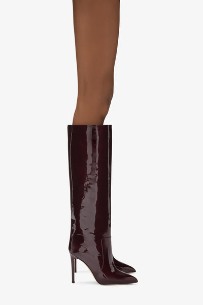 Rouge noir patent stiletto boots