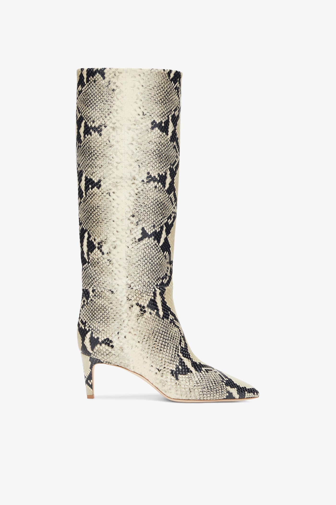 Printed phyton leather heel 60 boots