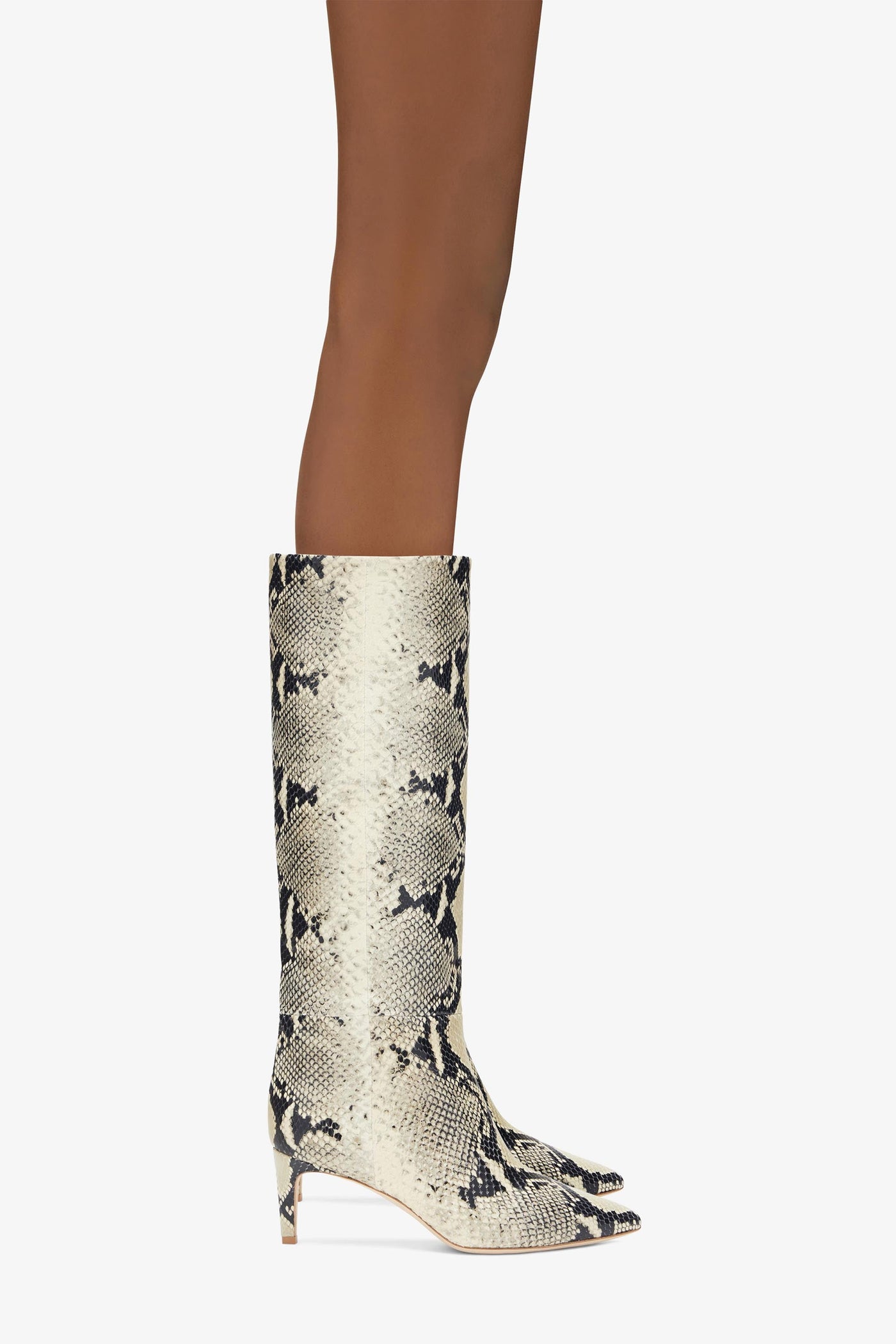 Printed phyton leather heel 60 boots