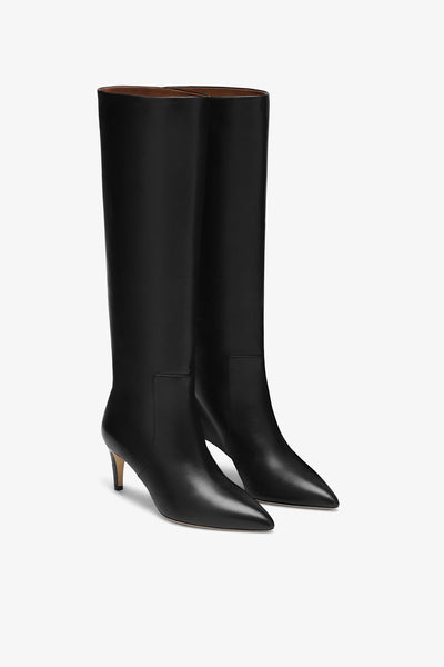 Black nappa leather heel 60 boots