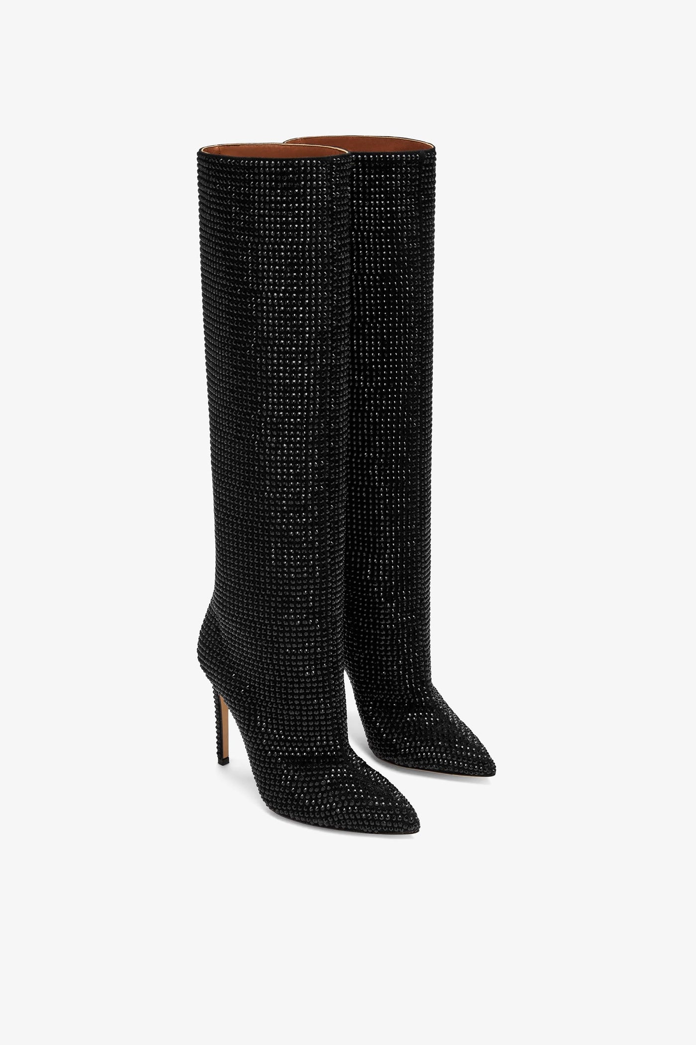 Onyx crystal-embellished suede boots