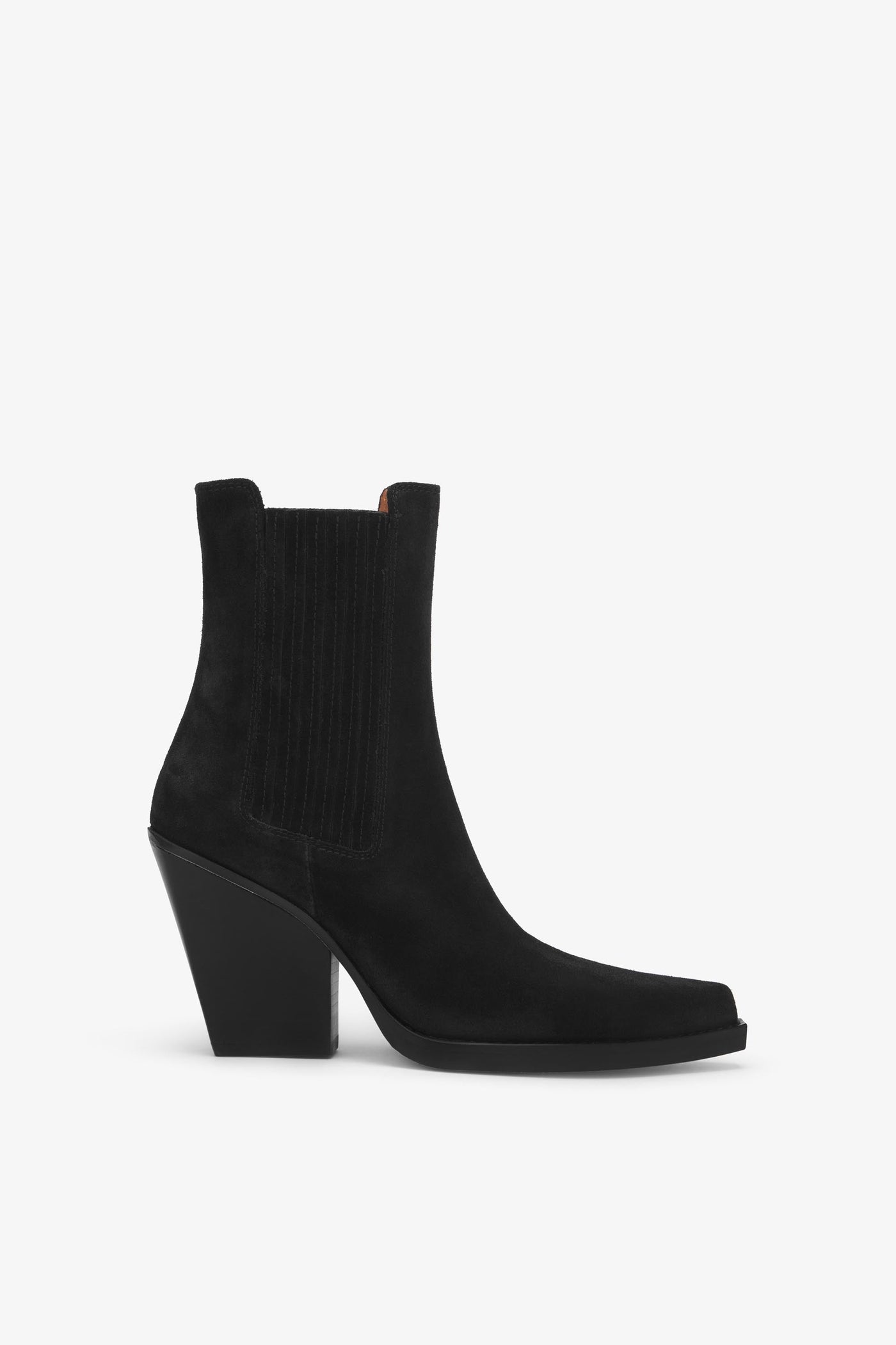 Black calf suede ankle boots