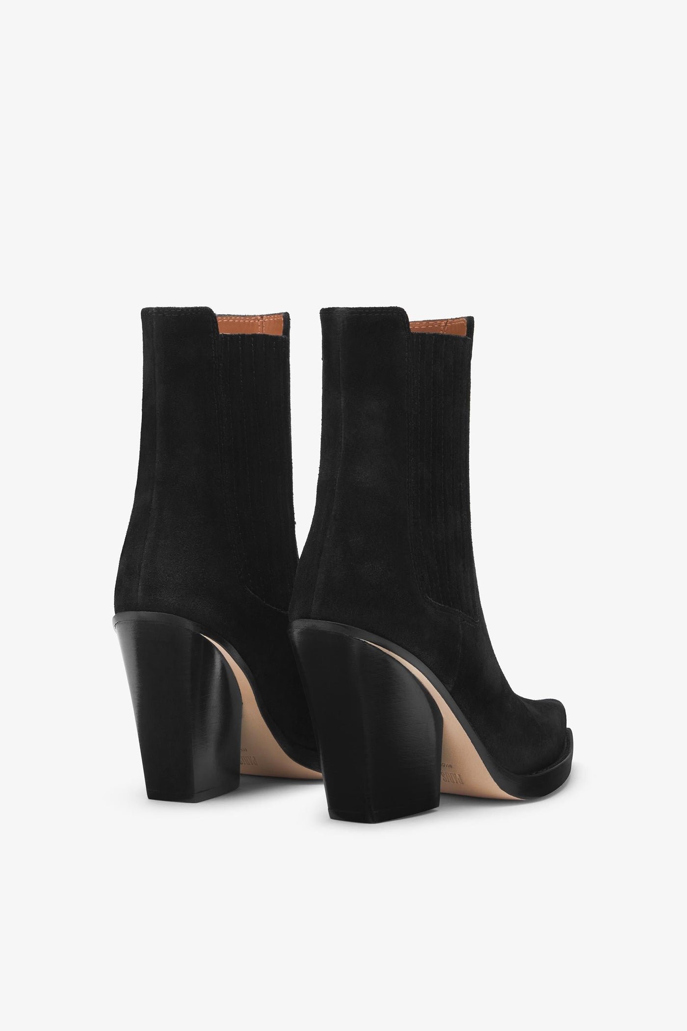 Black calf suede ankle boots