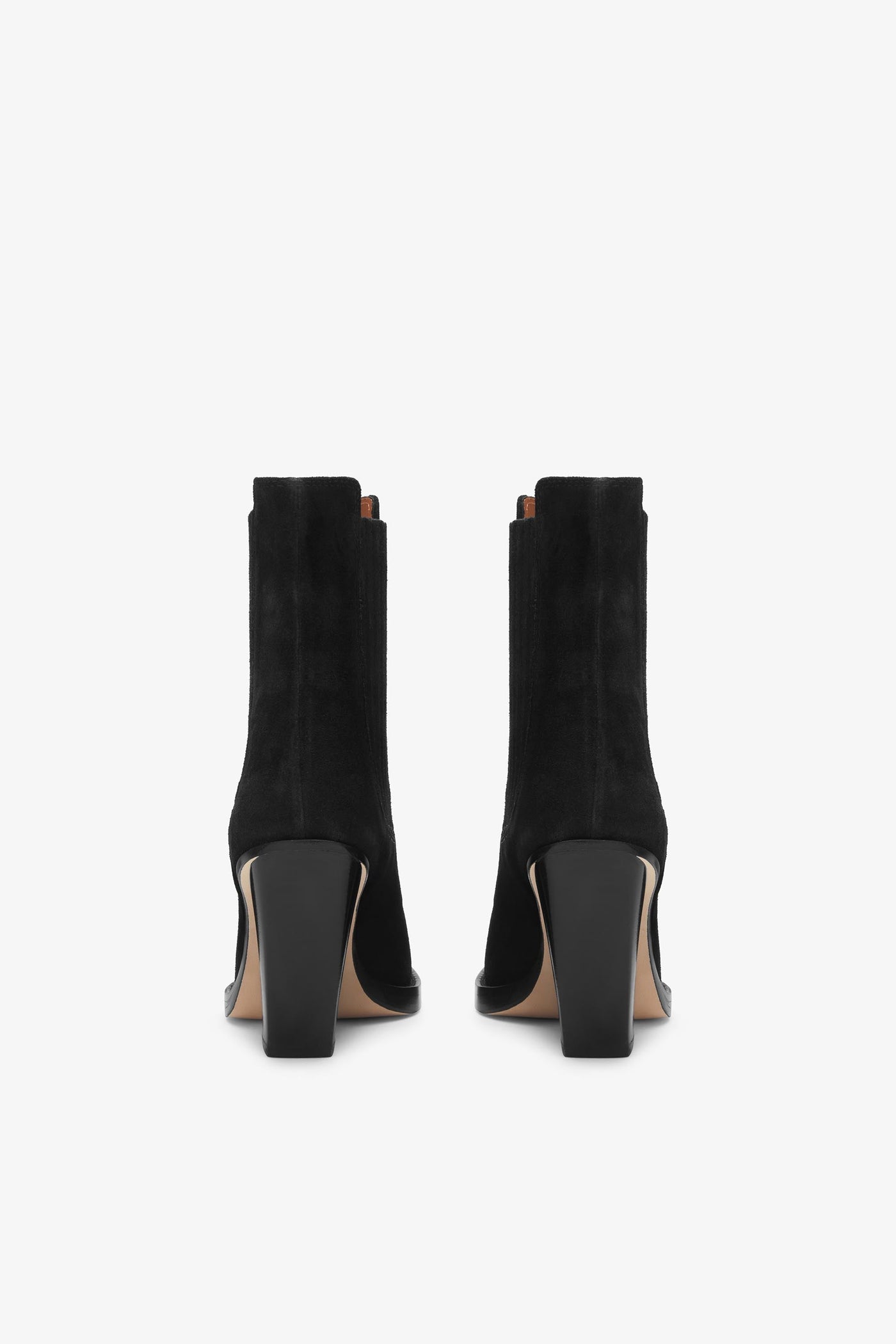 Black calf suede ankle boots