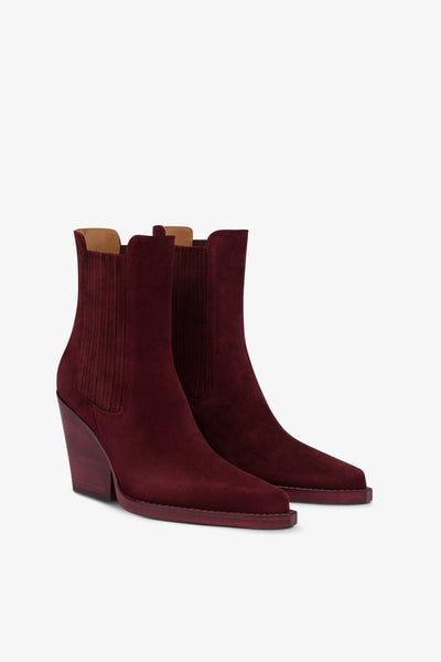 Square-toe ankle boots in Kenya suede leather